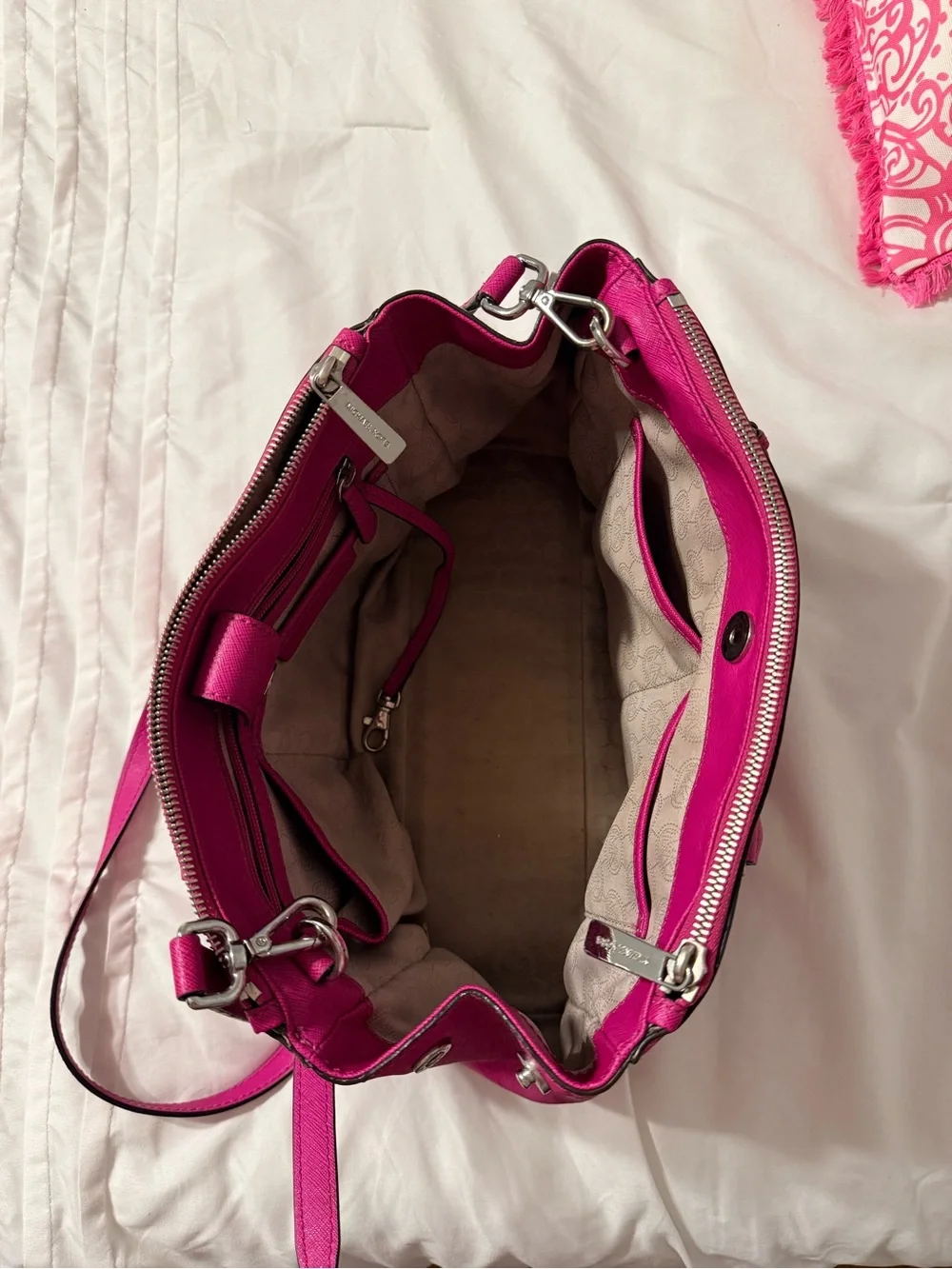 Michael Kors Pink Leather Satchel with dust bag